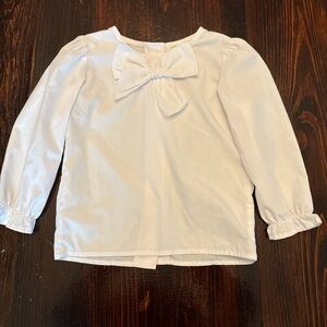 The Beaufort Bonnet Company White Bow Kids Blouse